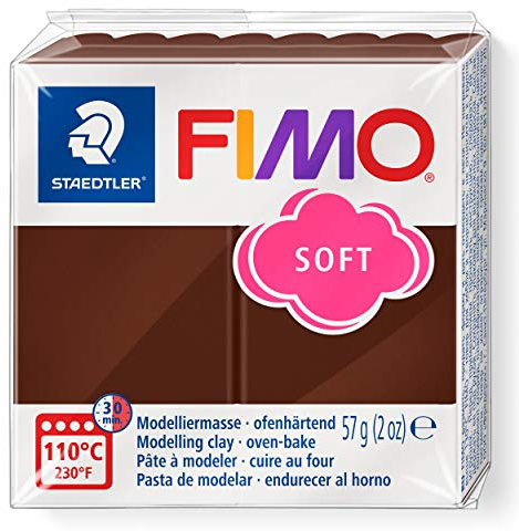 STAEDTLER 8020-75 - Fimo Soft Normalblock, Modelliermasse, 57 g, schokolade