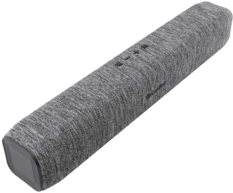 CoolBox Band BS23 Barra de Sonido Bluetooth 5.3 + Cable Auxiliar Jack 3.5mm Incluido, Potencia 10W RMS x 2, Carga por USB-C en 2.5h, Botones de Volumen, Reproducción y Selección de Modo. Color Gris