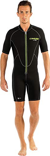 Cressi, Lido Man 2 mm, Shorty Neoprenanzug aus hochelastischem Neopren, Herren, Schwarz-Grün, XS