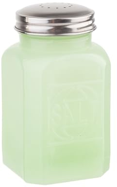 Tablecraft Salt Shaker with Metal Top, 2.5 x 2.5 x 4.5, Green