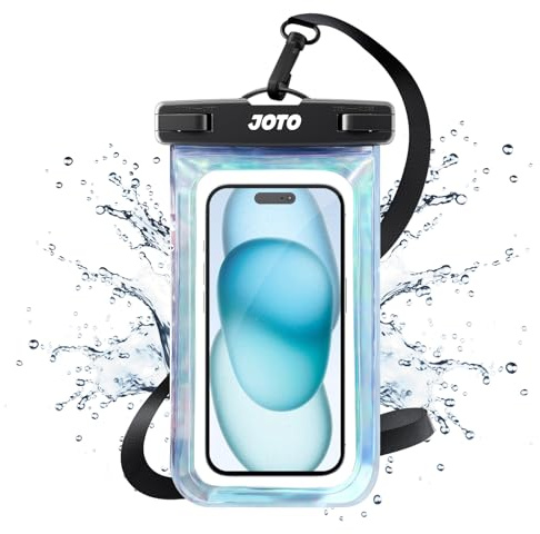JOTO Waterproof Phone Pouch Cellphone Dry Bag Case for iPhone 17 Air 16 15 14 13 12 Pro Plus Max XR X 8 7 6S SE, Galaxy S23 S22 S22+ S21 up to 7 -Sparkle