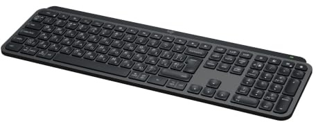 Logitech MX Keys S Trådlöst Tangentbord | Låg profil, tyst skrivning, programmerbara tangenter, belysning, Bluetooth, USB-C, för PC, Linux, Chrome, Mac, QWERTY US, Grå