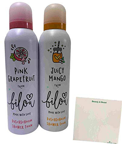 Bilou Mousse de douche Nouveautés 2021 (1 bouteille de 200 ml chacune) + bloc usy