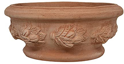 Biscottini Vase en terre cuite artisanal | vase en terre cuite 40x19x40 cm | Vase pour extérieur