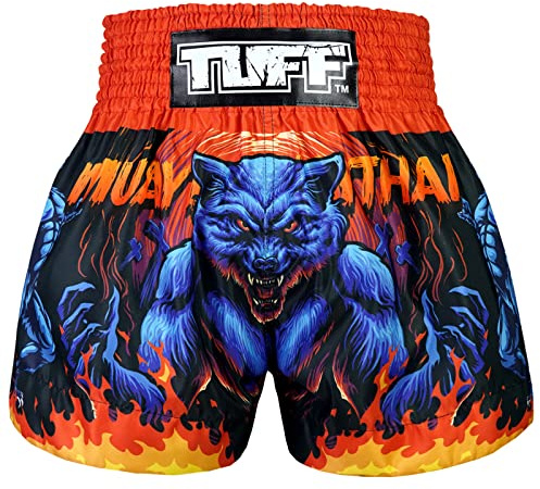 Tuff Sport Muay Thai Box-Shorts, traditioneller Stil, Trainingsshorts, Kickbox-Bekleidung, Tuf-ms683-Blu, M