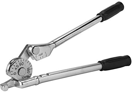 Dobladora De Tubos De Mano De 180°, Herramienta Para Doblar Tubos Dobladora De Tubos De Servicio Pesado Con Empuñadura De Gancho Ancha Ergonómica Línea De Freno Tubo(3/8 10mm 370mm)