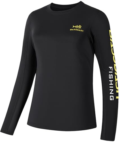 BASSDASH kvinnors UPF 50+ UV solskydd långärmade skjortor snabbtorkande t-shirt för fiske vandring kajakpaddling
