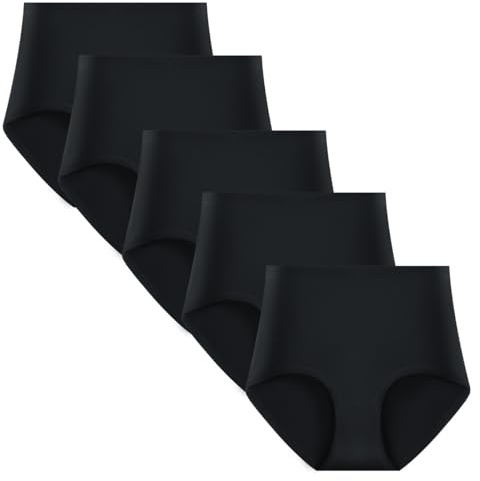 Yintry Calzoncillos de algodón de Cintura Alta para Mujer, Ropa Interior elástica, Bragas de Cobertura Completa, Bragas posparto para Mujer, Paquete múltiple (Talla Regular y Grande)
