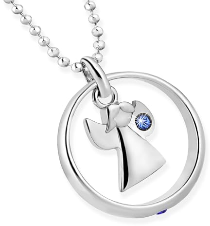 fish Zauberhafte Taufkette Mit Engel-Anhänger Aus 925 Silber Für Kinder