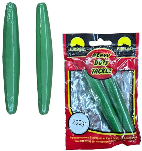 PRO FILSTAR Lot de 2 plombs de pêche en ligne - 200 g - 12 cm - Pour pêche au poisson-chat - Pêche au plomb - Pêche de base - Pêche au poisson-chat - Poids en plomb - Pêche au silure