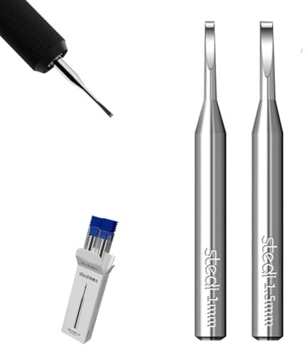 stedi Model Scriber Blades, Tungsten steel Blades, 2PCS(1mm+1.5mm)
