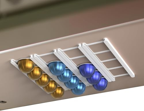 Generisch Soporte para cápsulas de pared, soporte organizador, 20 compartimentos, ahorro de espacio, estante de cocina para puertas de armario, encimeras