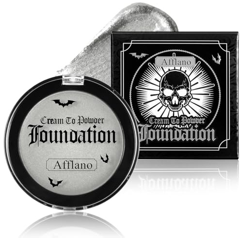 Afflano Peinture Visage Argentée Gris Maquillage Halloween, Argentée Peinture Corps Halloween Makeup, Silver Face Paint Argent Visage Corporelle Pour Théâtre Fêtes Sfx Clown Squelettes Zombies Cosplay