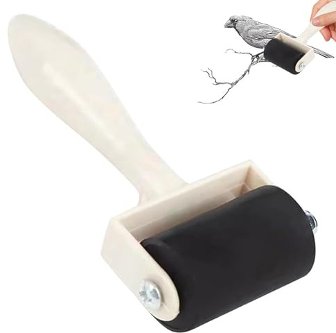 Generico Rullo Adesivo | Rulli per Stampa con Manico in Legno | Applicatore per Inchiostro, Strumento per Timbratura per Incisione Scrapbooking Carta Artistica Pittura