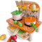 Küchen-Set aus Holz 19 stck mit zubehör | Spielset für Kinder mit Töpfen, Essen, Schneidebrett, Utensilien, Obst & gemüsespielzeug | Holzspielzeug Geburtstagsgeschenke für Kleinkind Jungen & Mädchen