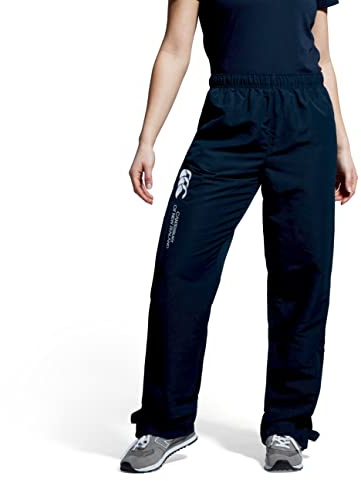 Canterbury Women's Open Hem Stadium Pants | Tracksuit/Lounge Pants | Jogging Bottoms | Durable | Full-Leg Size Zip Track Pants, Navy, 18