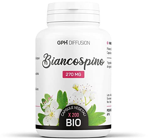 Biancospino Bio - Crataegus monogyna - 270mg - 200 capsule vegetali