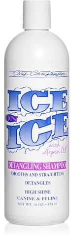 Chris Christensen Ice on Ice Strengthening Dog Shampoo, Groom Like Professional, Revives Dry, Damaged Coats & Strands, All Coat Types Made in USA 16oz