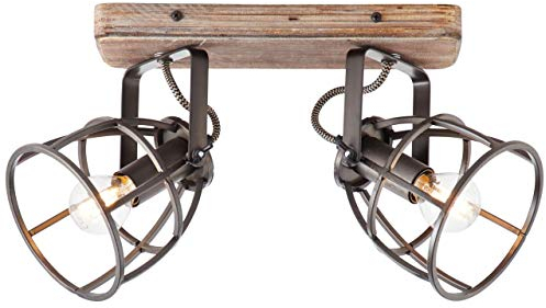BRILLIANT Lampe Matrix Spotbalken 2flg. schwarz stahl | 2x D45, E14, 40W, geeignet für Tropfenlampen nicht enthalten | Köpfe schwenkbar | Für LED-Leuchtmittel geeignet