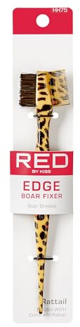 Red by Kiss Professional Edge Brush with Comb and Rattail, 100% Boar Bristles