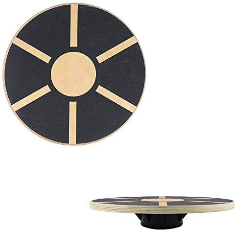 Jazooli Wooden Wobble Balance Board - Round Non-Slip Core Strength & Stability Fitness Trainer - Home Exercise, Sport, Yoga & Gym Equipment Wobble Board | 40cm Diameter