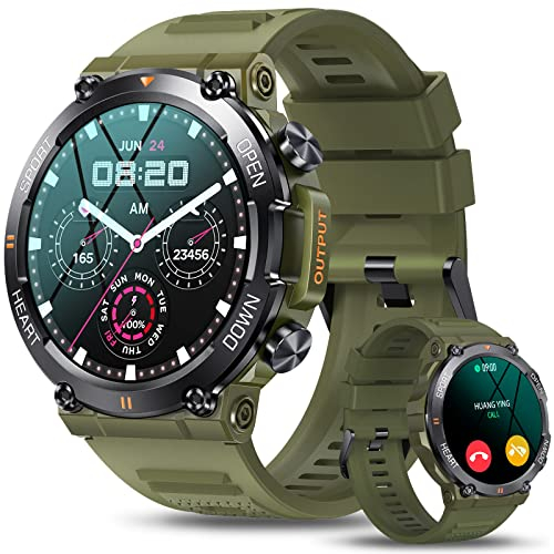 AVUMDA Orologio Smartwatch Uomo,1.39 Militari Smart Watch con Chiamate,Orologio Fitness Tracker con Contapassi Cardiofrequenzimetro,Lettore Musicale,128 Modalità Sport,Orologio Sportivo Uomo