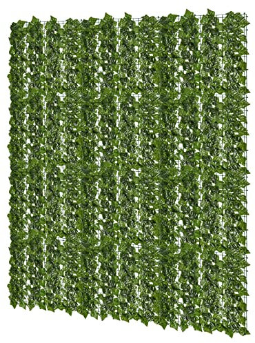 Sonnewelt Künstliche Efeu Süßkartoffelblatt Hecke Sichtschutz,Efeu Sichtschutz 100 * 300cm,Sichtschutzzaun, Rolle,Efeublätter eignet Sich perfekt für Terrassenbereiche im Freien
