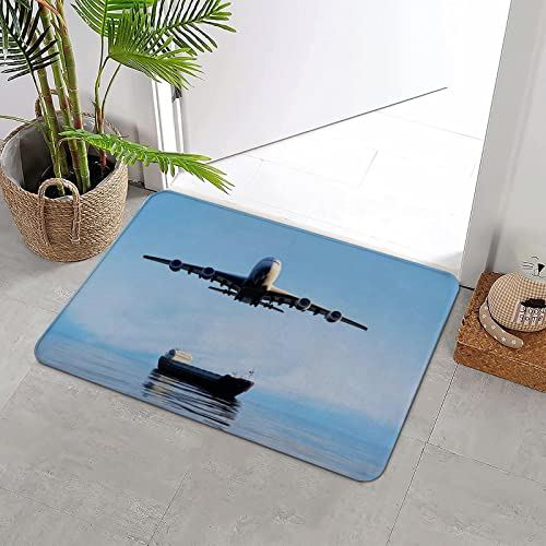 Badteppich rutschfeste,Flugzeug Barge Nautical Trade Tanker 3D Render Aviation Flight Transport Industrial Trans,Wasserabsorbierend Badematte maschinenwaschbar Badvorleger für Dusche,Badewanne,40x60cm