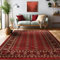SIMPEX Orientalischer Teppich Wohnzimmer, Schlafzimmer, Esszimmer, Läufer, Flur Boho Teppich Kurzflor Weich 12 mm Carpet Orient, Rot, 120 x 170 cm