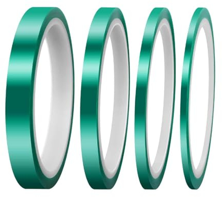 JOCXZI Nastro resistente al calore - 4 rotoli di nastro resistente al calore, nastro di trasferimento termico in vinile, senza residui per circuiti di saldatura artistici fai da te (3/5/8/12x33 m)