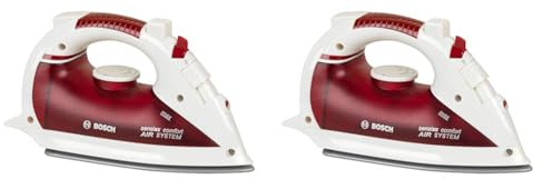 Klein Theo 6254 Bosch Bügeleisen I Hochwertiges Kinderbügeleisen mit Wassersprühfunktion I Maße: 17 cm x 7,5 cm x 9,5 cm I Spielzeug für Kinder ab 3 Jahren (Packung mit 2)