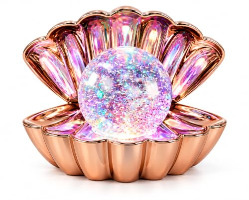 Sea Shell Lamp Pearl Rose Gold Pink Night Mood Light Clam LED Colour Changing