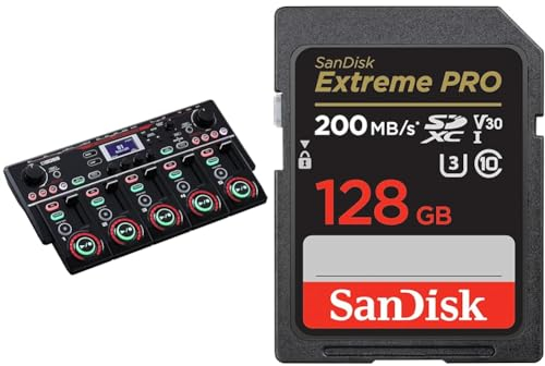 Boss RC-505 MK2 Loop Station & SanDisk Extreme PRO SDXC UHS-I Speicherkarte 128 GB (V30, Übertragungsgeschwindigkeit 200 MB/s, U3, 4K UHD Videos, SanDisk QuickFlow-Technologie, temperaturbeständig)