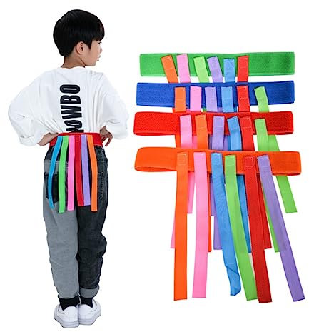 Gadpiparty 4 Pieces Catch Tail Game Kit Camping Picnic Beach Game Belts for Family Reunion Birthday Camping Picnic Carnival Yard Park Outdoor Party Activities
