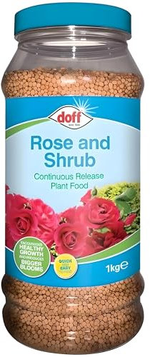 AMK® Doff Continuous Release Plant Food Feed Fertiliser Rose & Shrub 1kg Healthy Growth Colourful Strong Flowers Bigger Blooms Garden Gardening Formula