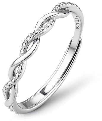 JeweBella Bague Argent 925 Empilables Alliance Fiançailles Promesse Mariage - Pour Femme - Bijoux