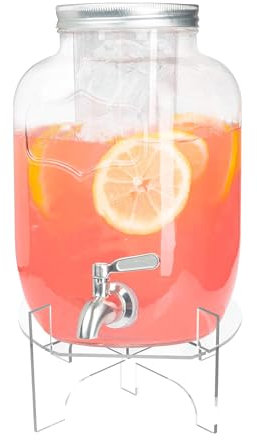 Dispenser per bevande, supporto da 17 cm, in acrilico, per feste di famiglia ed eventi di catering