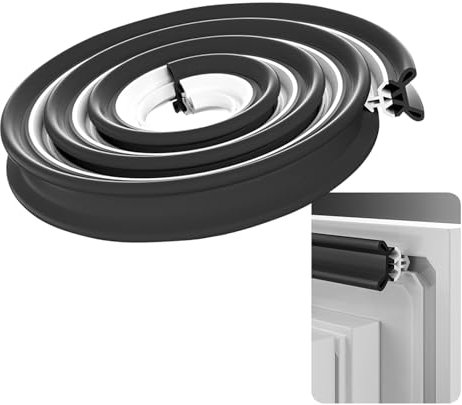 ACESOME Junta para ventanas, 4 m, montaje empotrado de ventana, sellado de ventanas TPE, diseño en forma de V, efecto de protección contra el frío de 4 capas (negro, para ancho de ranura 3-5 mm