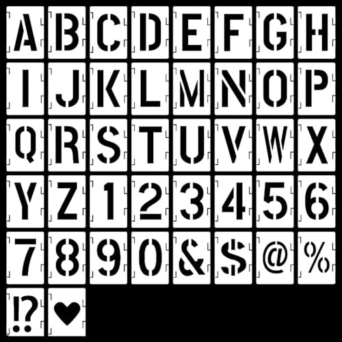 6 Inch Letter and Number Stencils Set - 42 Pieces, Large Alphabet Numeric Stencils for Spray Paint, Art, DIY Projects, Wall Art, and Crafting
