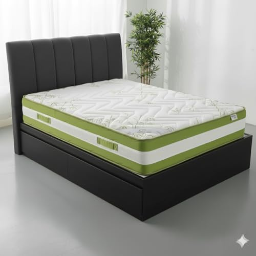Générique Matelas Roulé Bambou 140x190 cm – Épaisseur 25 cm – Mousse à Mémoire de Forme Haute Densité – Soutien Ergonomique – Bande Latérale Respirante - Tissu 3D