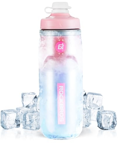 ROCKBROS kallvattenflaska, 620 ml läckagesäker, kläm-cykling vattenflaska