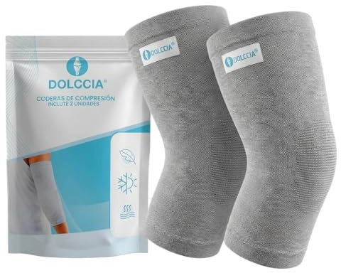 DOLCCIA - Codera de compresión, mangas de soporte para protección deportiva y alivio del dolor, Epicondilitis, Tendinitis, Ajustable y Antideslizante, para Tenis, Golf, Padel, Gym (Pack de 2) (S/M)