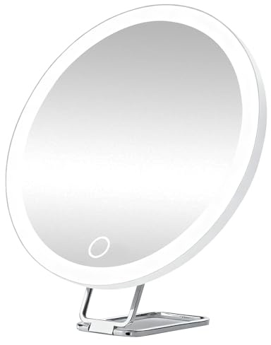 Specchio Ingranditore 40X, Specchio per Il Trucco Da 15 Cm, Tricolore, Specchio Cosmetico Regolabile Con Supporto Da Tavolo Girevole a 360°, Lente D'ingrandimento Portatile a LED, uso a 5-8CM