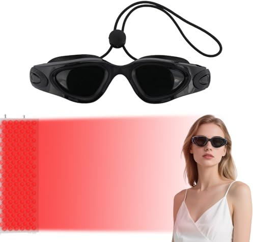 Goktvai Occhiali Protettivi per Lampade a LED e Lettini Abbronzanti, Occhiali di Protezione gli Occhi con Custodia e Panno la Pulizia o per Bagni di Sole a Casa