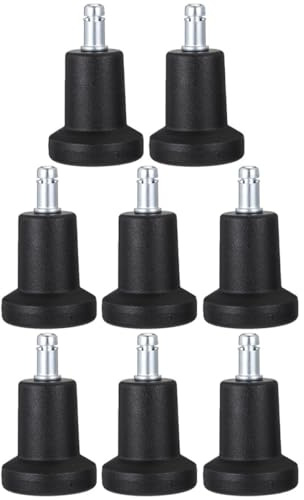 Amosfun Lot de 7 Patins de Fixation Enfichables pour Chaise de Bureau, Pieds Fixes Antidérapants Compatibles Sols Durs, Remplacement Roulettes Silencieux pour Fauteuil Bureau, Usage
