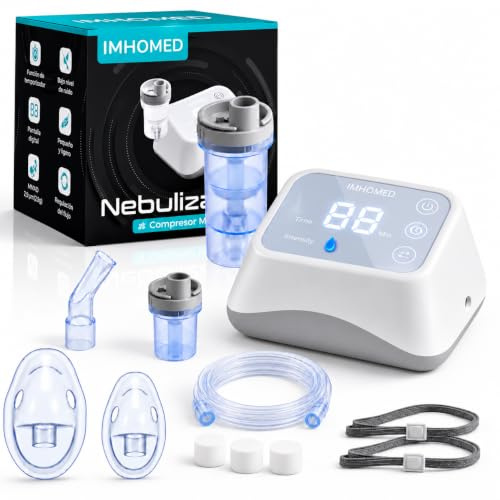 Nebulizador Portatil Bebe Adultos y Niños Con REGULACIÓN DE FLUJO, Inhalador Nasal para Enfermedades respiratorias, Alta Capacidad de Atomización, Tecnología con Compresor de aire