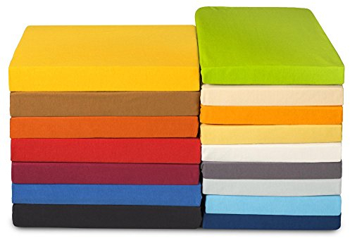 CelinaTex High-Line Spannbettlaken 140 x 200 cm schwarz Mako Baumwolle 180g/qm Bettlaken Jersey Spannbetttuch