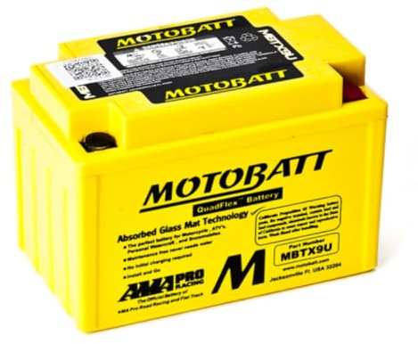 Motobatt Batterie MBTX9U 12V 10AH CCA:160A YTX9BS, YT12ABS L:151mm x H:105mm x W:87mm