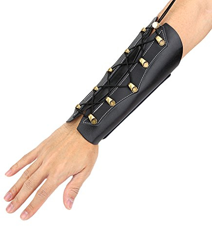 armschutz bogenschießen,Bogenschießen Armschutz, Leder Archery Arm Protector Guards Adult Jugend Einstellbar Armschoner Armband Bogensport Zubehör für Recurve Bogen Schießen Jagd