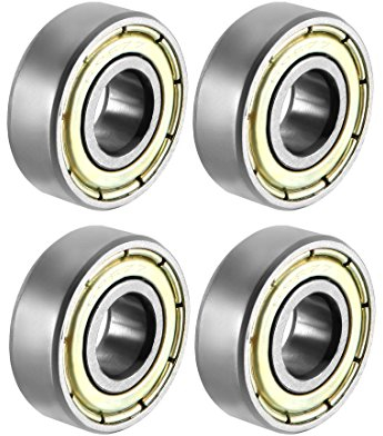 sourcing map a18052100ux0051 Kugellager 696ZZ Doppelschirm, 6 mm x 15 mm x 5 mm, Karbonstahl, 4 Stück